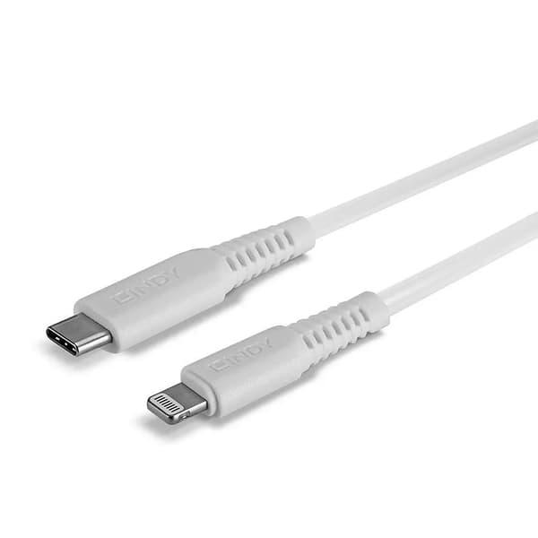 KABEL USB-C TIL LIGHTNING 2M/HVID 31317 LINDY