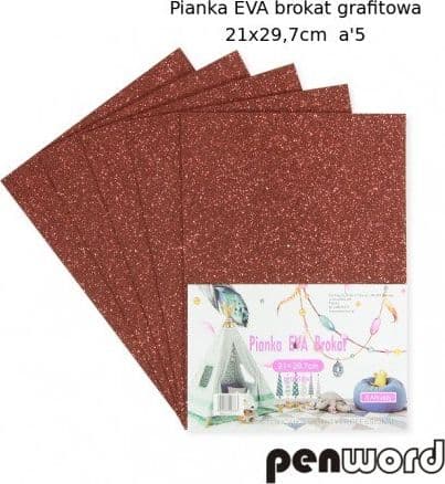 Grafitglitter skum 21x29,7cm 5st
