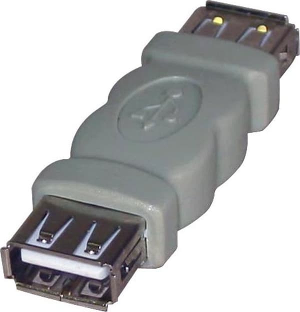 Adapter USB Logo-stik, USB A (2.0) F-USB A (2.0) F, 0, grå, Logo - 68041