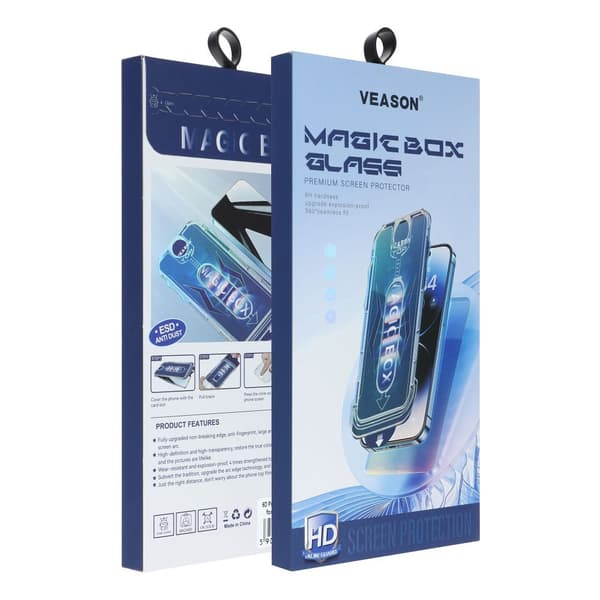 6D Pro Veason Easy-Install hærdet glas - til iPhone 15 Plus sort