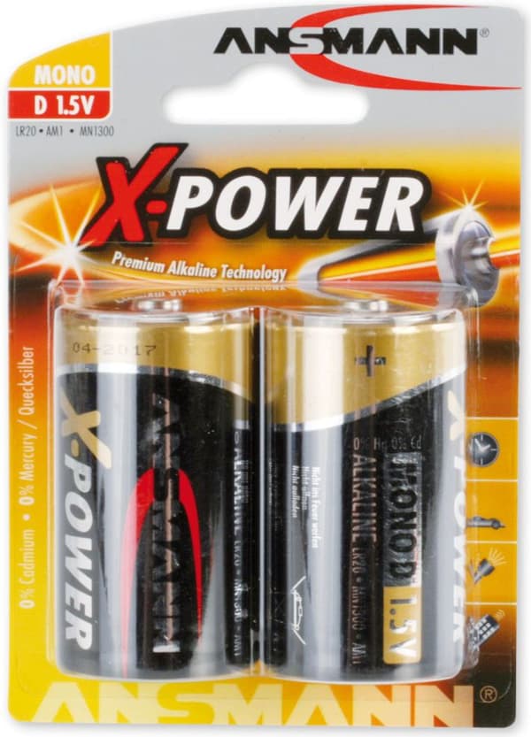 1x2 Ansmann Alkali Mono D LR 20 X-Power