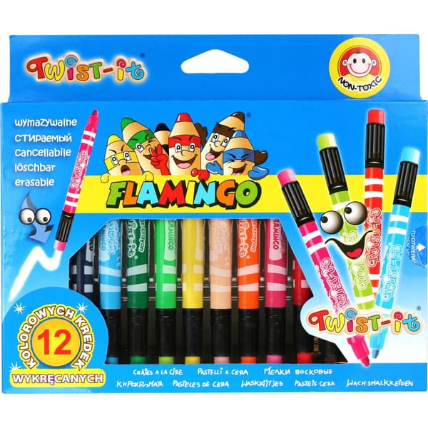 Twist-it 12 farver sletbare hule blyanter