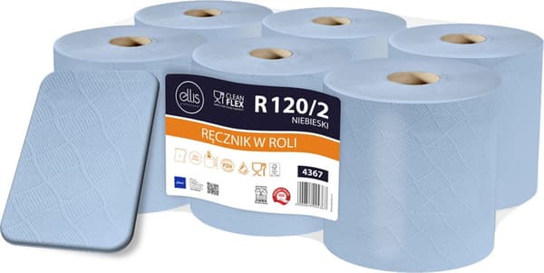 Rullapyyhe Ellis 120m 2k Selluloosa Sininen (6)