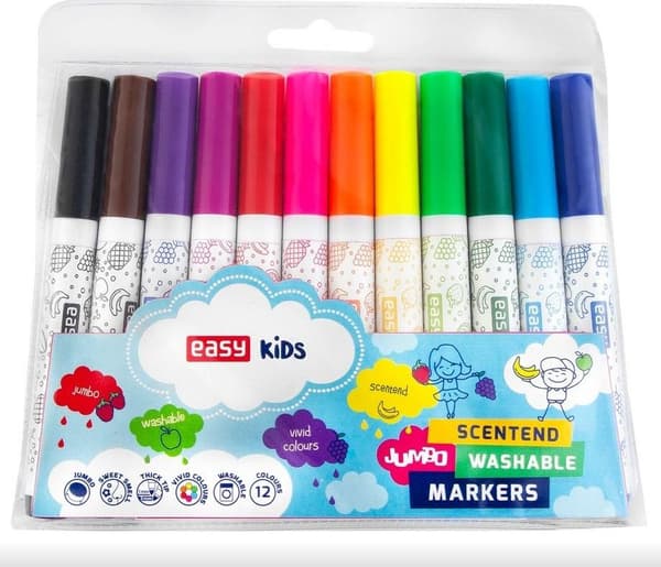 Jumbo spiraldoftpennor 12 färger LÄTT