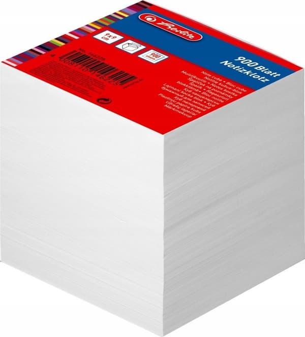 Notesbog Herlitz 9 x 9 x 9 cm 900 ark hvid limet