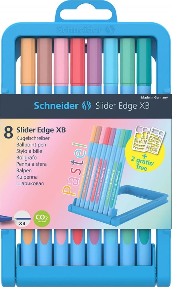 Lang Kant Pastel XB Slider i 8 Farver Etui