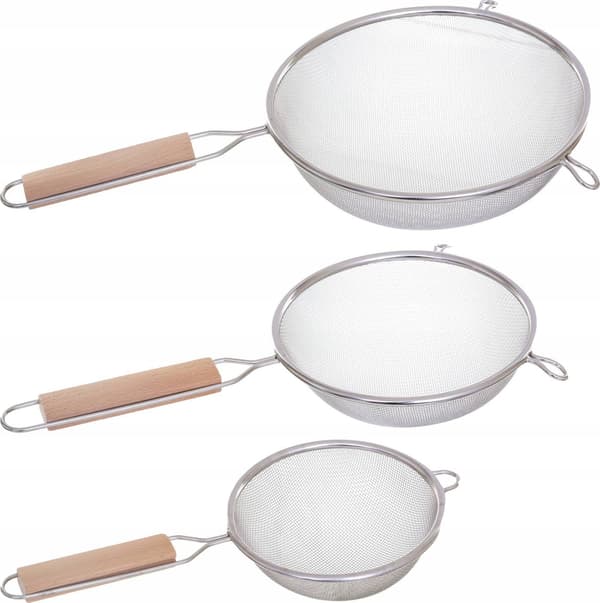 Sæt med sigter Secret de Gourmet Træ Rustfrit stål (3 dele)