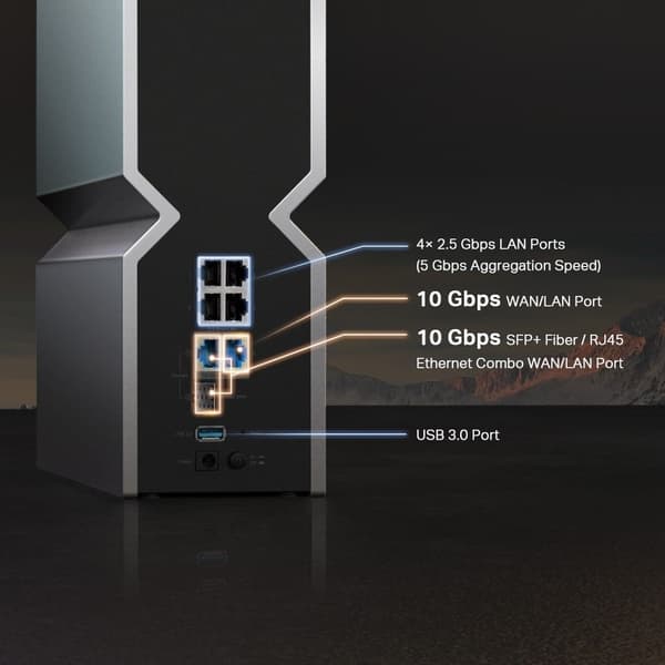 TP-Link Archer BE800 V1 - trådlös router - Wi-Fi 7 - stationär
