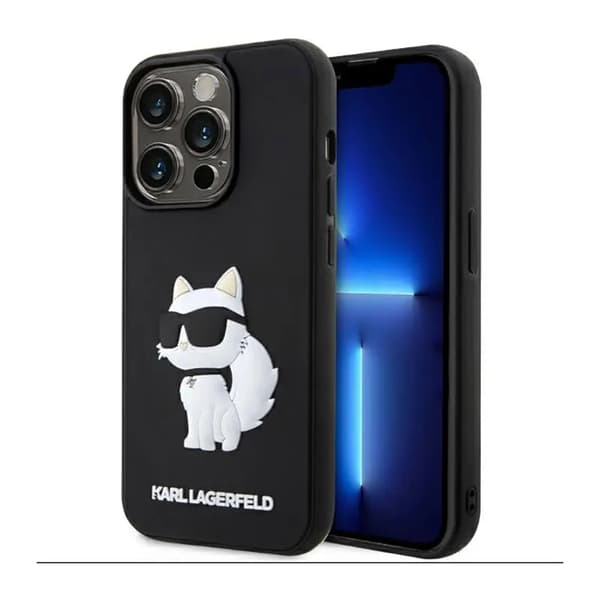 Karl Lagerfeld KLHCP14L3DRKHNK iPhone 14 Pro 6.1\" sort/sort Hardcase Gummi Choupette 3D