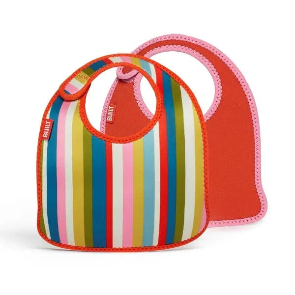 Built Sliniak Mess Mate Baby Pink Stripe 2 kpl