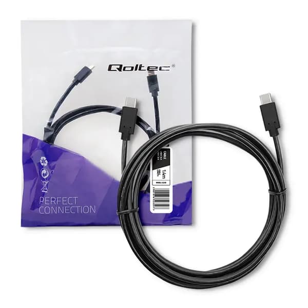 QOLTEC 52350 Kabel USB 3.1 typ C hane USB 3.1 typ C hane 1.4m Svart