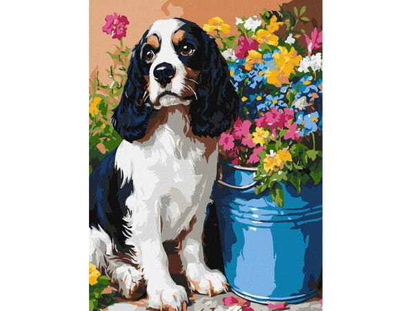 Måla efter nummer-kit Härlig spaniel KHO6672 30x40 AP0056