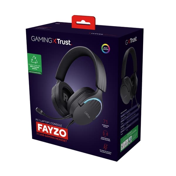 Hovedtelefoner GXT490 FAYZO 7.1 USB sort