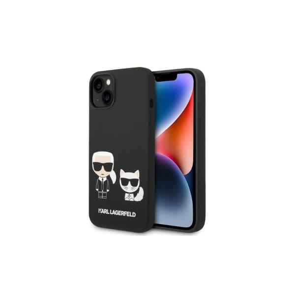 Karl Lagerfeld KLHMP14MSSKCK iPhone 14 Plus 6.7\" Hardcase sort / sort flydende silikone Karl & Choupette Magsafe