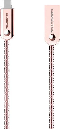 Kaapeli USB Somostel USB-A - microUSB 1 m Pinkki (29029)