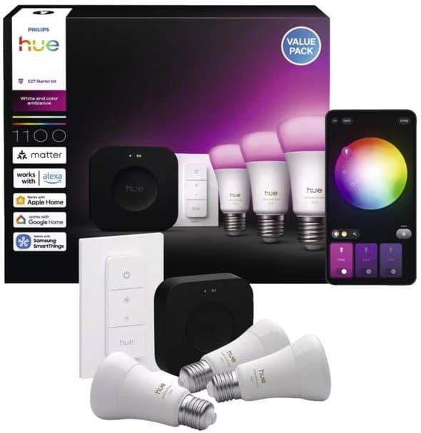Philips Hue Bridge Pro + 3 x E27 + himmenninkytkin