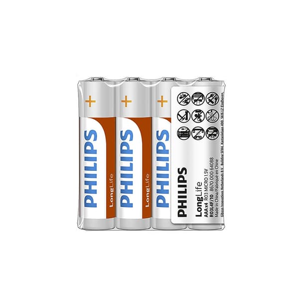 Philips LongLife AAA/R03 batteri 4 stk