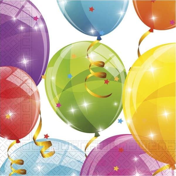 Servetter Mousserande Ballonger 33x33cm/20