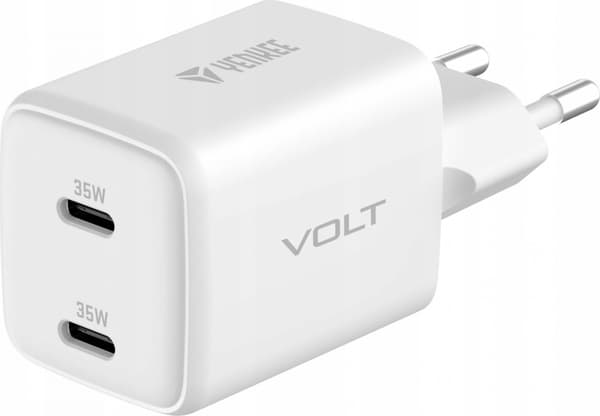 USB C-laddare 2x18W 3A Power Delivery 3.0 QC3.0 Vit