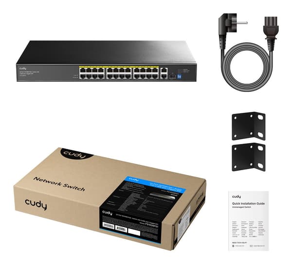 Switch FS1026PS1 Switch 24xFE PoE+ 300W 1xSFP