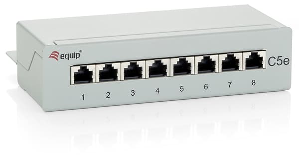 EFB Patchpanel, 8xRJ-45 (RAL-7035)