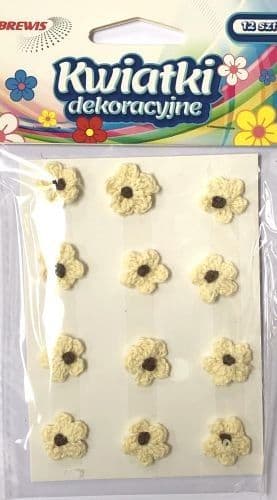 Dekorativa blommor 18mm ecru 12st