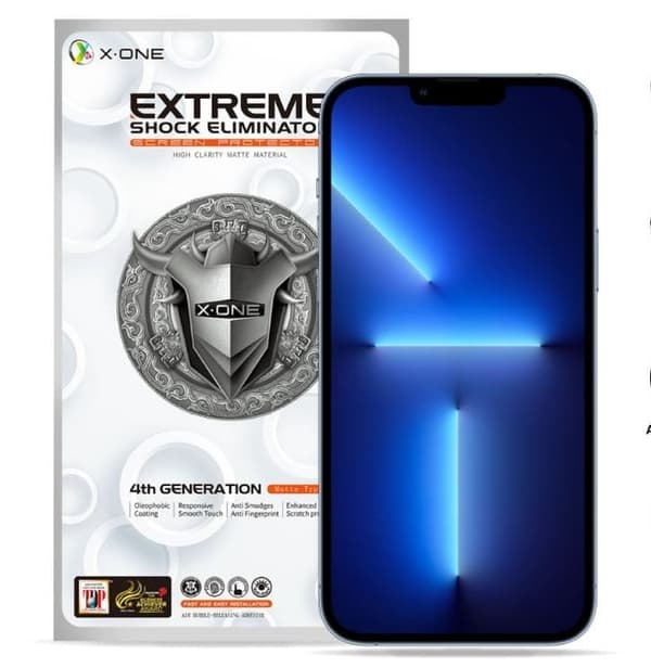 Protektor LCD X-ONE Extreme Shock Eliminator 4:e gen. Matt - för iPhone 13 Pro Max/14 Plus