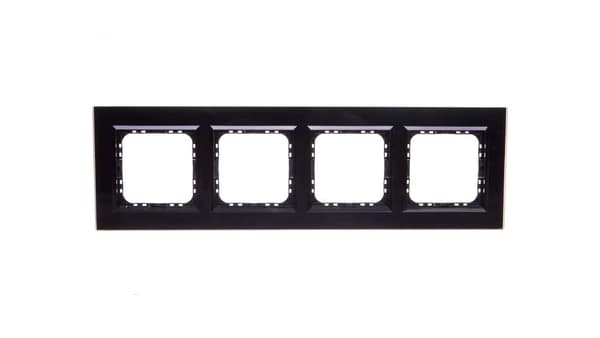 Ospel firedobbelt ramme Sonata glas sort (R-4RGC/32/25)