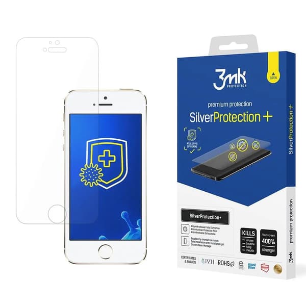 3MK 3MK Silver Protect+ iPhone 5/5S/SE märkäasennettava antimikrobinen kalvo