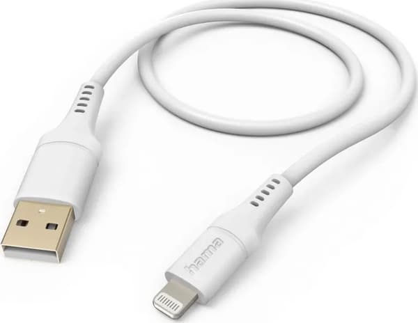 Hama Lightning USB-kabel - USB-A 1,5 m Vit-svart (002015680000)