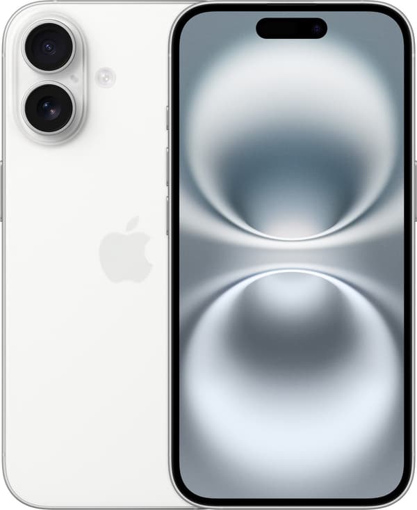 Mobiltelefon Apple iPhone 16, 128 GB, hvid
