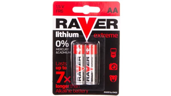 Raver Litium AA Litiumbatteri (FR6) blister 2st B7821