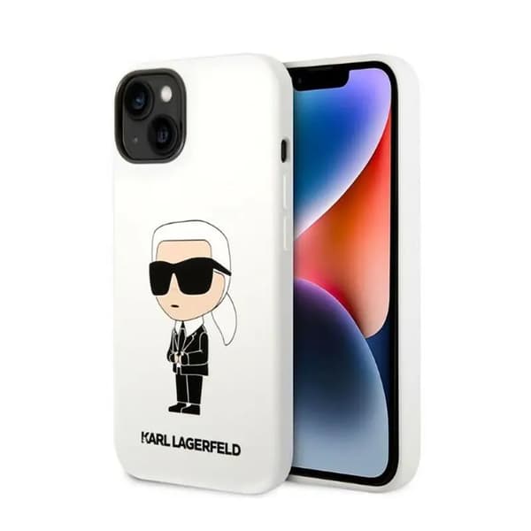 Karl Lagerfeld KLHCP14MSNIKBCH iPhone 14 Plus 6.7\" Hardcase vit/vit Silikon Ikonik