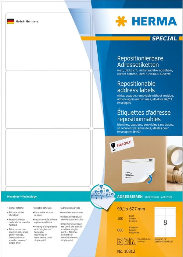 Herma Adressetiketter 800 stycken (10312)