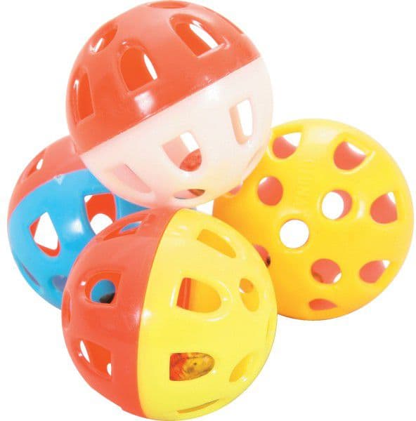 Zolux Kattleksaker - set med 4 bollar med bjällror 4 cm
