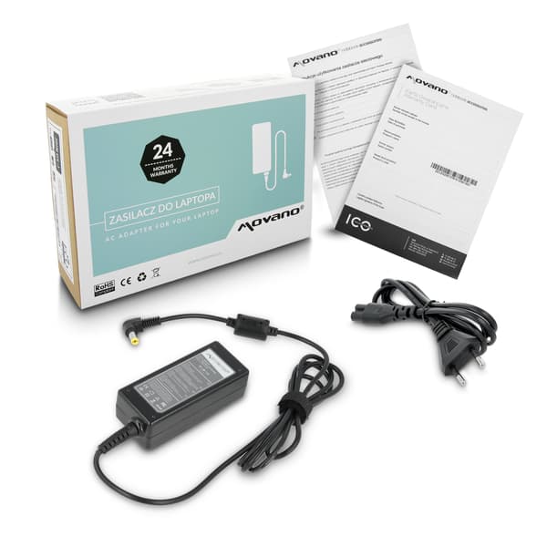 Movano 19v 2.1a (5.5x1.7) 40W Strømforsyning til Acer, Packard Bell