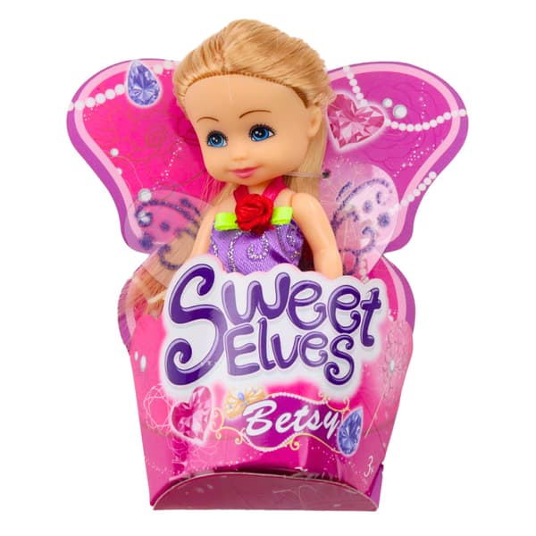 Mini Dukke Fe Alf Blå Lilla Pink Mix 11.5cm