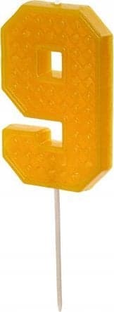 Födelsedagstårta Nummer 9, 6 cm, gul