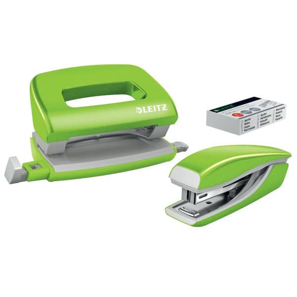 Hæftemaskine Leitz hæftemaskine +hul MINI wowgreen 10l GW10K