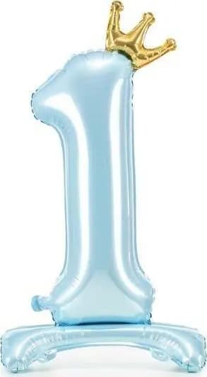 PartyDeco Stående folieballon 1 84cm blå