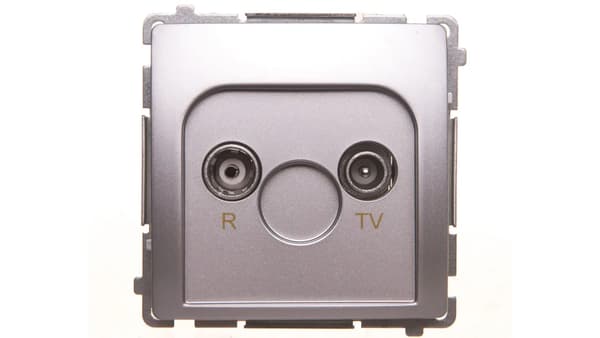 Kontakt-Simon Antennestik Simon Basic R-TV endesølv mat (BMZAR1/1.01/43)