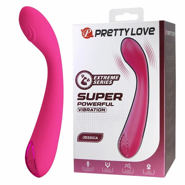 Pretty Love Jessica High Power Pink Massager, 10 tilstande, USB, Silikone