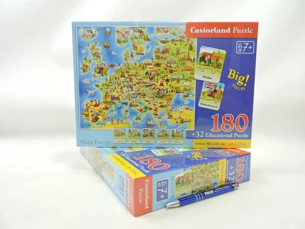 Castorland Puslespil Europakort 180 elementer Quiz CA0036