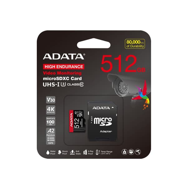 HUKOMMELSE MICRO SDXC 512GB M/AD. /AUSDX512GUI3V30SHA2-RA1 ADATA