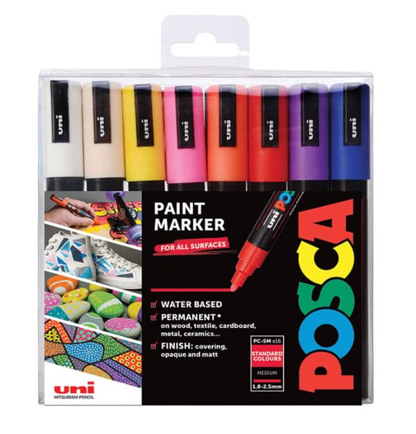 POSCA UNI PC-5M tuscher sæt med 16 stk.