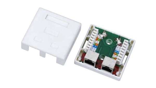 Alantec FTP kat 5e 2xRJ45 zint overflademonteret stikdåse - GN004