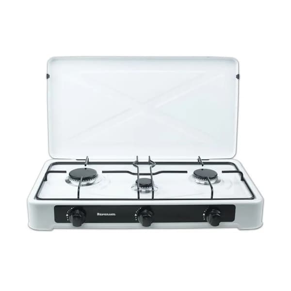 3-brännare justerbar gasolspis Ravanson K-03T (vit)