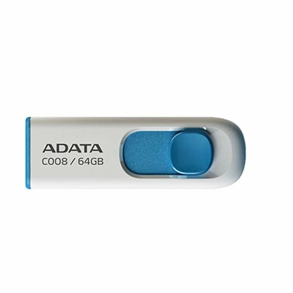 ADATA 64GB USB 2.0 Hvid&Blå C008 Smart Skydeknap