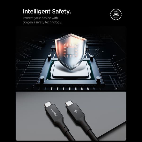 Spigen Essential USB C til USB C 100W Kabel, sort EB10020CC