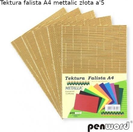 A4 korrugerad metallisk guldkartong 5 st